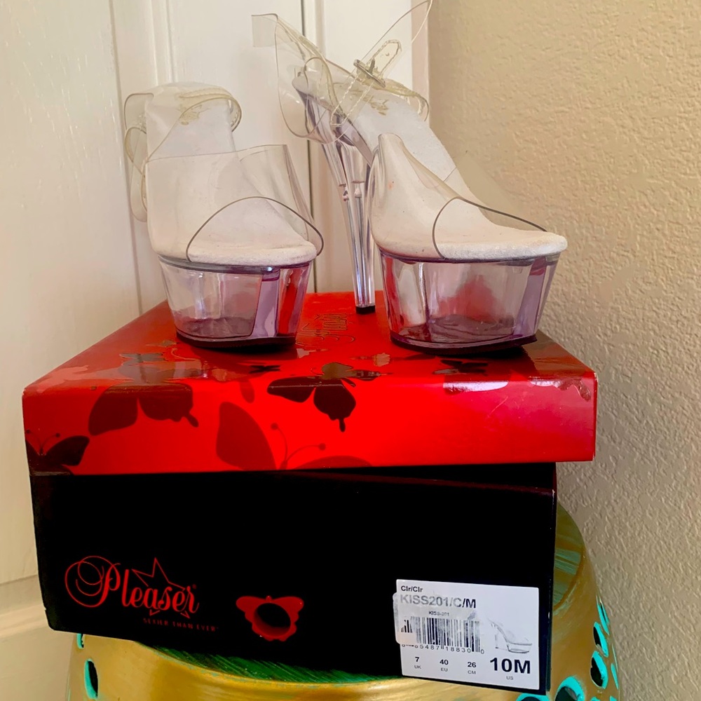 Pleaser Clear Platform Heels